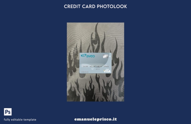 modello frontale photolook con carta Visa bancaria Australia Aveo in stile verif
